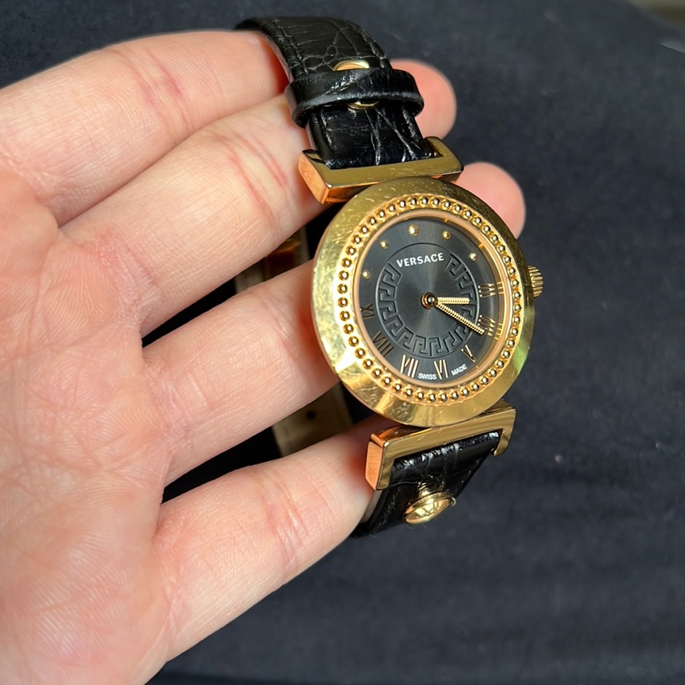 Versace vanity dial watch in Black